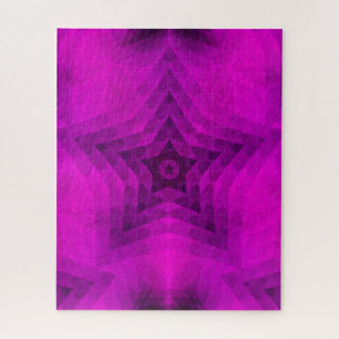 Weihnachtsbaum Silhouette & Lila Star Gradient Puzzle