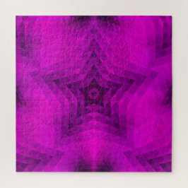 Weihnachtsbaum Silhouette & Lila Star Gradient Puzzle