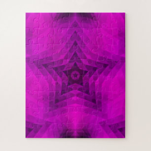 Weihnachtsbaum Silhouette & Lila Star Gradient Puzzle