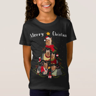 Weihnachtsbaum Silky Terrier Lover Xmas Hundebesit T-Shirt