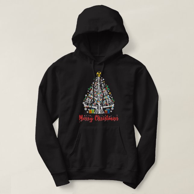 Weihnachtsbaum Skeleton Xmas Radiologie Radiologe Hoodie (Design vorne)