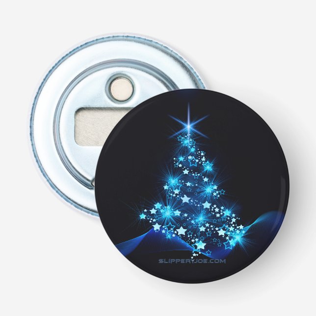 Weihnachtsbaum SlipperyJoe strahlt blau s Flaschenöffner (Vorderseite)