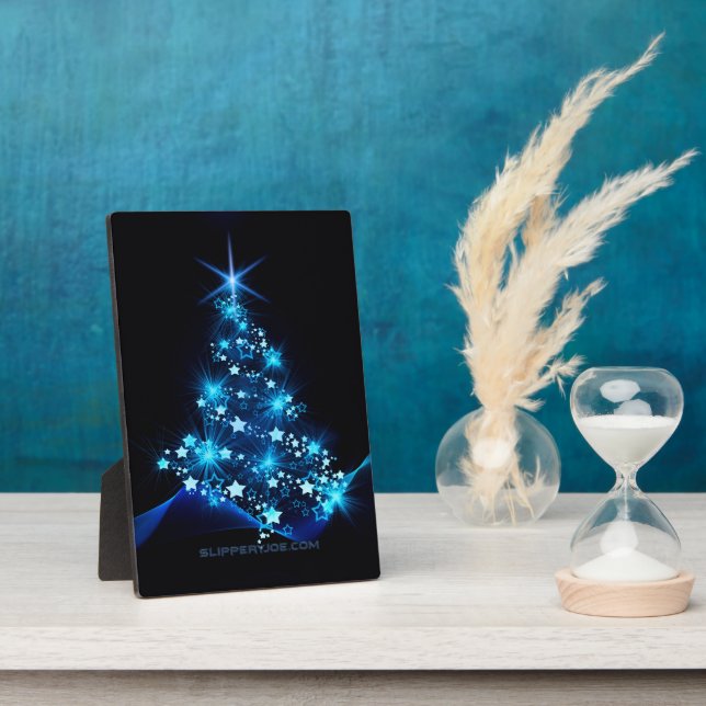 Weihnachtsbaum SlipperyJoe strahlt blau s Fotoplatte (Seite)