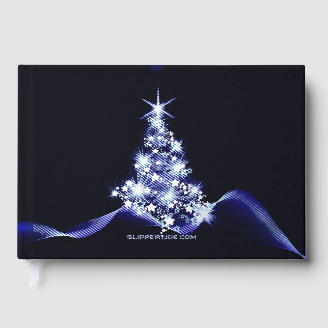 Weihnachtsbaum SlipperyJoe strahlt blau s Gästebuch (Vorderseite)