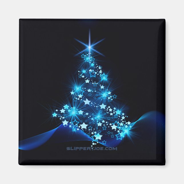 Weihnachtsbaum SlipperyJoe strahlt blau s Magnet (Vorne)