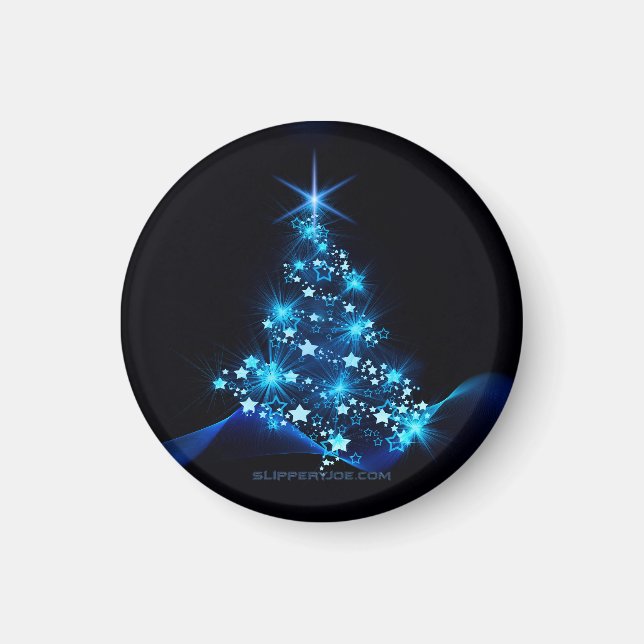Weihnachtsbaum SlipperyJoe strahlt blau s Magnet (Vorne)