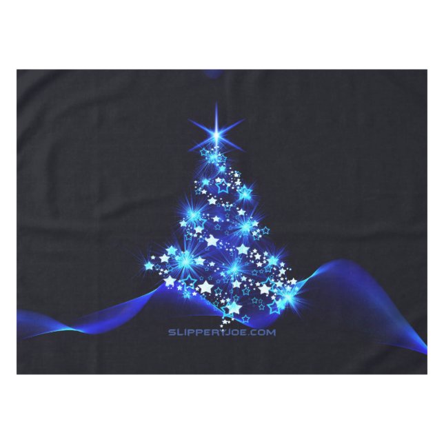 Weihnachtsbaum SlipperyJoe strahlt blau s Tischdecke (Vorderseite (Horizontal))