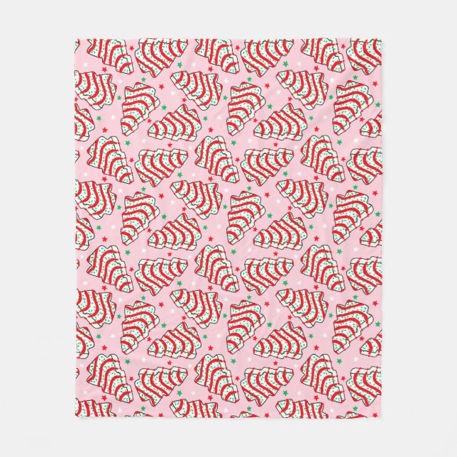 Weihnachtsbaum Snack Cake Fleece Blanket (Vorderseite)