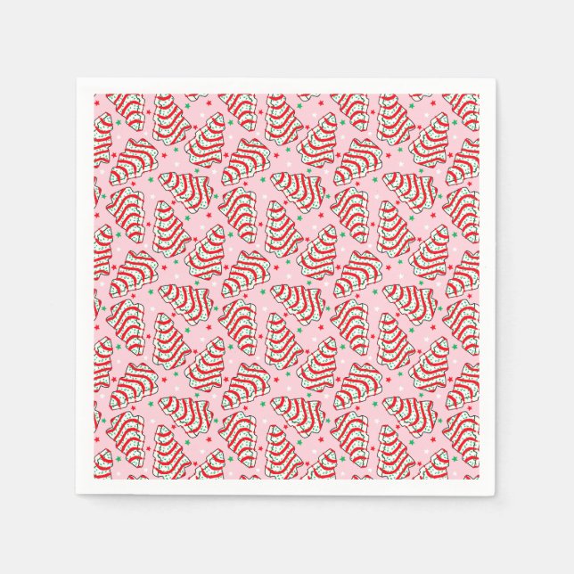 Weihnachtsbaum Snack Kuchen Teller Serviette (Vorderseite)