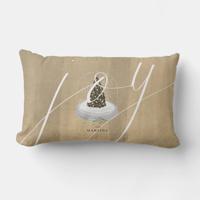 Weihnachtsbaum Snow Globe Goldene Freude Drehbuch  Lendenkissen (Vorderseite)