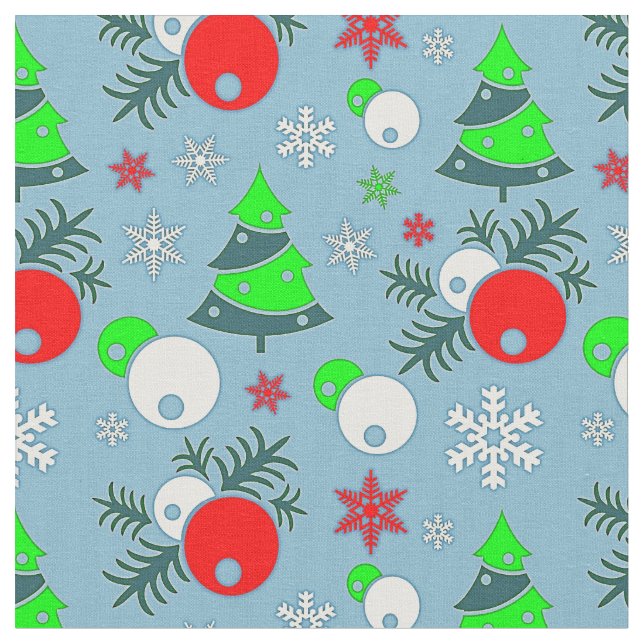 Weihnachtsbaum Snowflake Bauble auf blauem Stoff (Nahaufnahme)