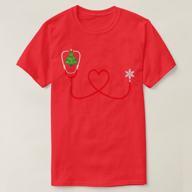 Weihnachtsbaum Snowflake Stethoscope Cool X- T-Shirt (Design vorne)