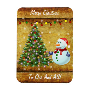 Weihnachtsbaum Snowman Magnet