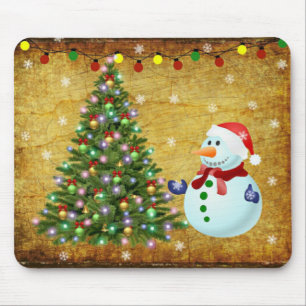 Weihnachtsbaum Snowman Mousepad