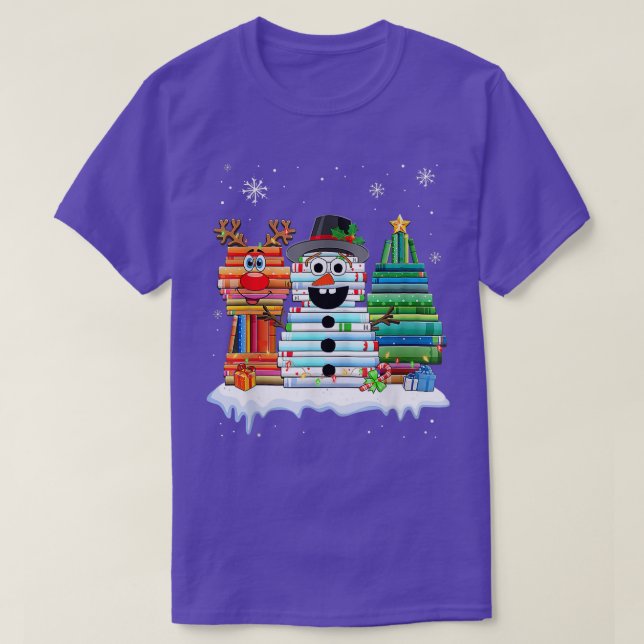 Weihnachtsbaum Snowman Rentier T-Shirt Lib (Design vorne)