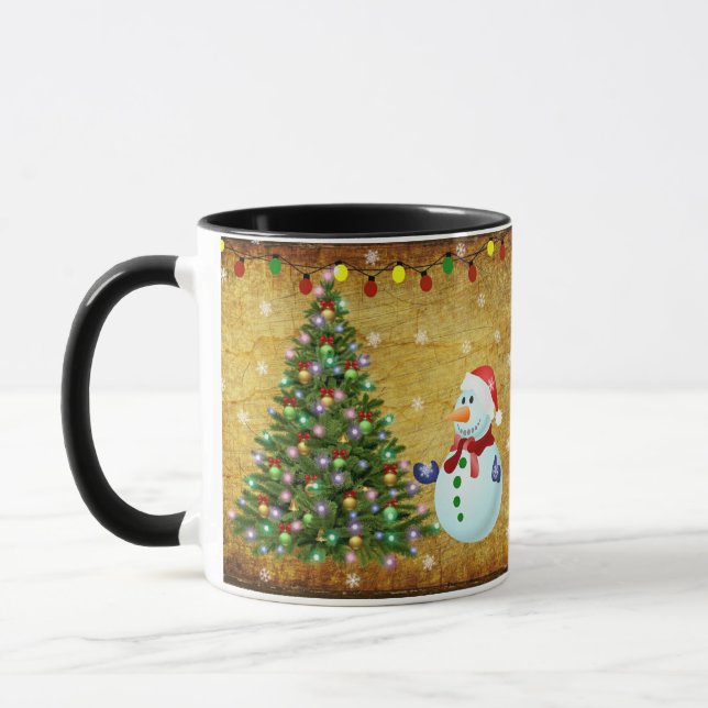 Weihnachtsbaum Snowman Tasse (Links)