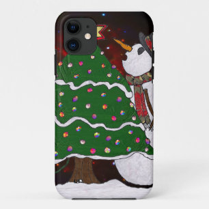 Weihnachtsbaum Snowman Überraschung Kunst drucken Case-Mate iPhone Hülle