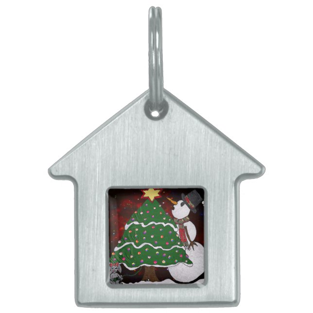 Weihnachtsbaum Snowman Überraschung Kunst drucken Tiermarke (Vorderseite)