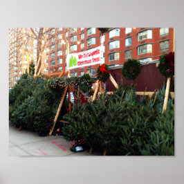 Weihnachtsbaum Stand Upper West Side New York City Poster
