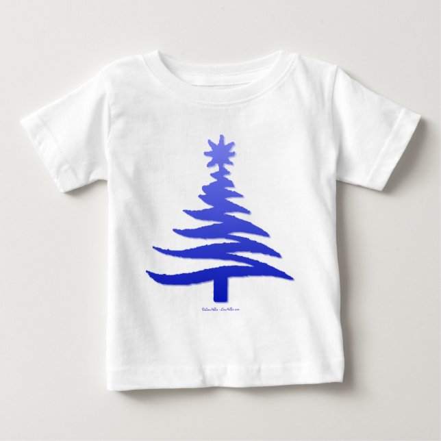 Weihnachtsbaum Stencil Cobalt Blue Baby T-shirt (Vorderseite)