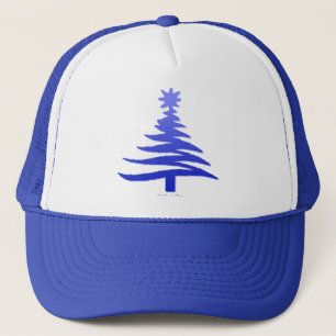 Weihnachtsbaum Stencil Cobalt Blue Truckerkappe