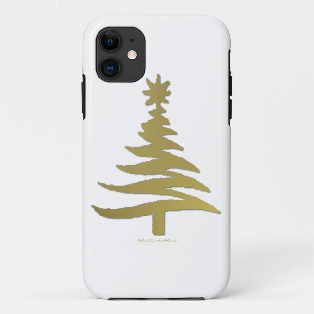 Weihnachtsbaum Stencil Gold Case-Mate iPhone Hülle (Rückseite)