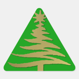 Weihnachtsbaum Stencil Gold Dreieckiger Aufkleber