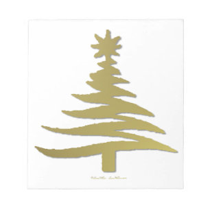 Weihnachtsbaum Stencil Gold Notizblock