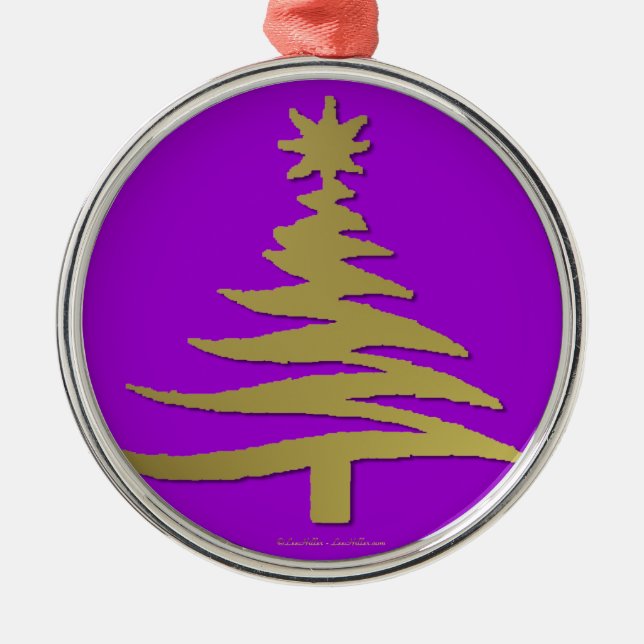 Weihnachtsbaum Stencil Gold Ornament Aus Metall (Vorne)