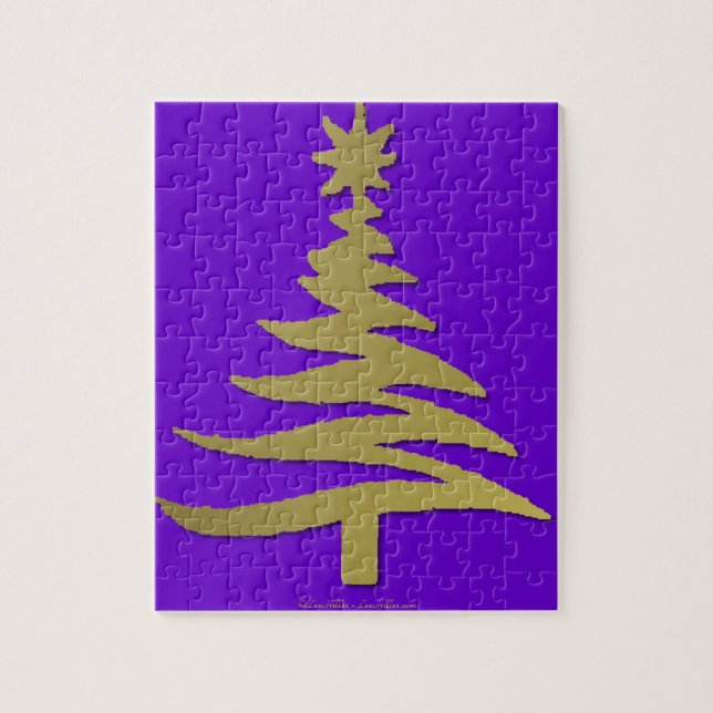 Weihnachtsbaum Stencil Gold Puzzle (Vertikal)