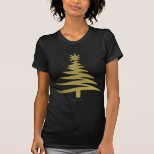 Weihnachtsbaum Stencil Gold T-Shirt