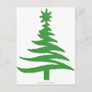 Weihnachtsbaum Stencil Green Feiertagspostkarte