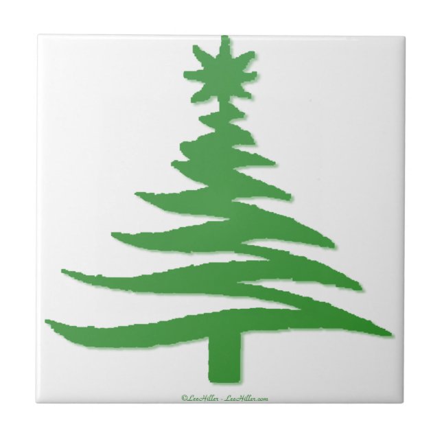 Weihnachtsbaum Stencil Green Fliese (Vorderseite)
