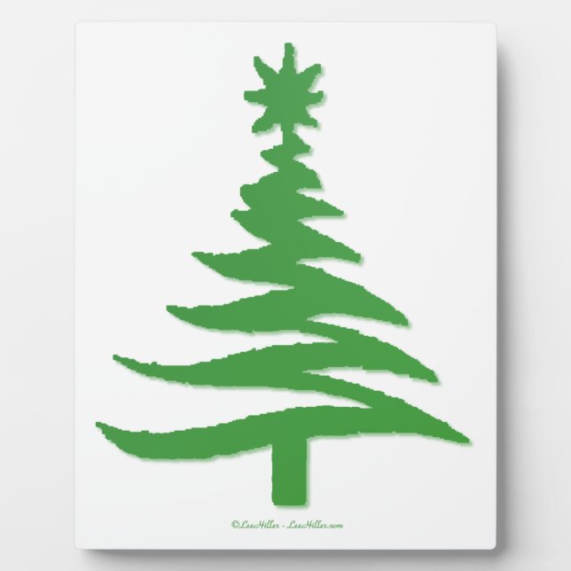 Weihnachtsbaum Stencil Green Fotoplatte (Vorderseite)