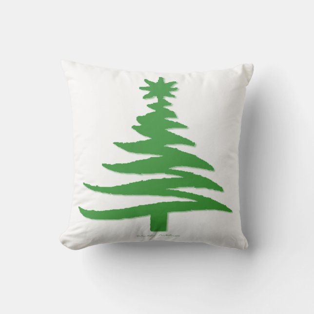 Weihnachtsbaum Stencil Green Kissen (Vorderseite)