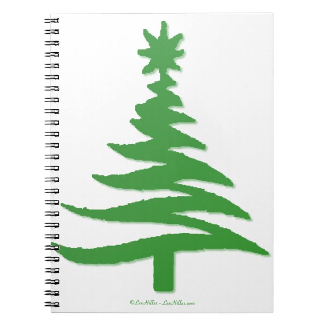 Weihnachtsbaum Stencil Green Notizblock (Vorderseite)