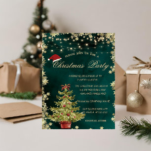 Weihnachtsbaum, Sterne Grüne Weihnachtsfirmenparty Einladung