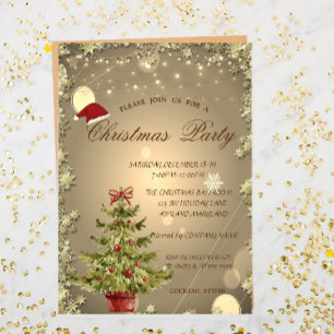 Weihnachtsbaum, Sterne Weihnachtsfirmenparty Einladung
