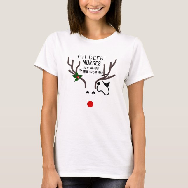 Weihnachtsbaum-Stethoskop T-Shirt (Vorderseite)