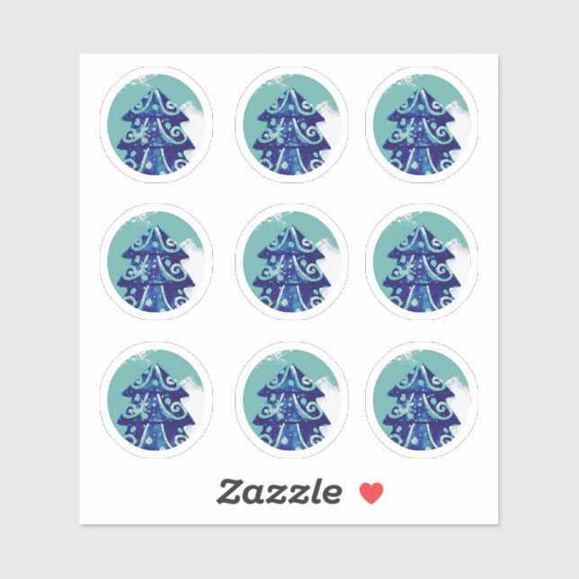 Weihnachtsbaum-Sticker-Pack Aufkleber (Blatt)