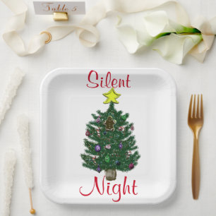 Weihnachtsbaum Stille Nacht Pappteller