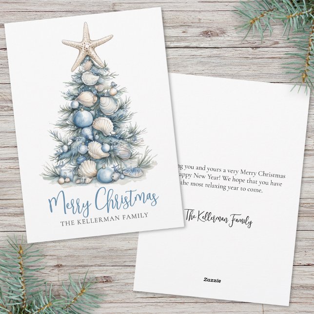 Weihnachtsbaum-Strand Feiertagskarte (Christmas Tree Beach Holiday Card)