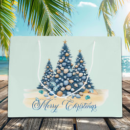 Weihnachtsbaum Strand Frohe Weihnachten Große Geschenktüte