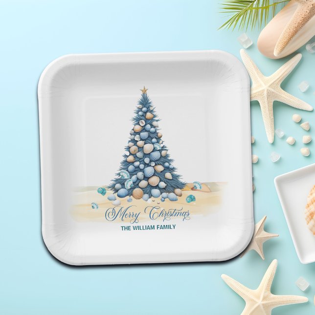 Weihnachtsbaum Strand Frohe Weihnachten Pappteller (Von Creator hochgeladen)