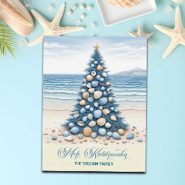 Weihnachtsbaum Strand Mele Kalikimaka Feiertagspostkarte