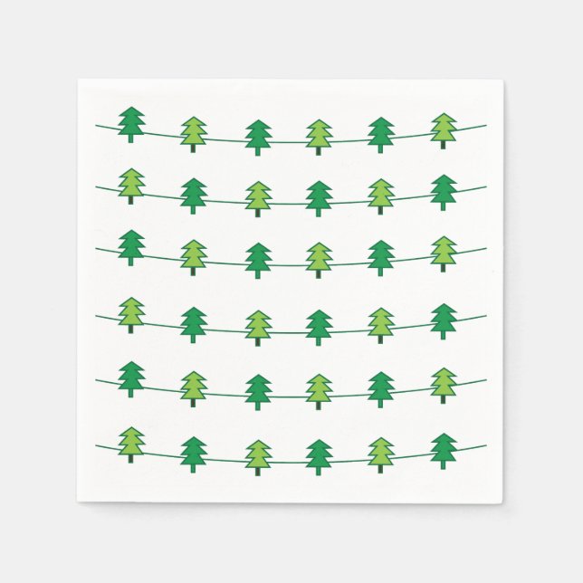 Weihnachtsbaum Streifen Muster Party Serviette (Vorderseite)