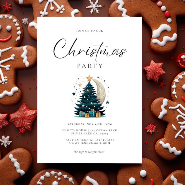 Weihnachtsbaum streift den Mond Einladung (Von Creator hochgeladen)