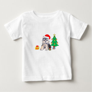 Weihnachtsbaum, süßer Yorkshire-Welpe & Geschenke Baby T-shirt