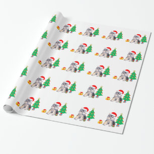 Weihnachtsbaum, süßer Yorkshire-Welpe und Geschenk Geschenkpapier