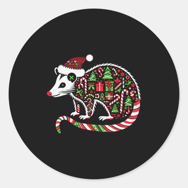 Weihnachtsbaum Süßigkeiten Ssum Santa Weihnachten  Runder Aufkleber (Vorderseite)